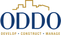 ODDO logo with a stylized building outline above and the words Develop, Construct, Manage below.
